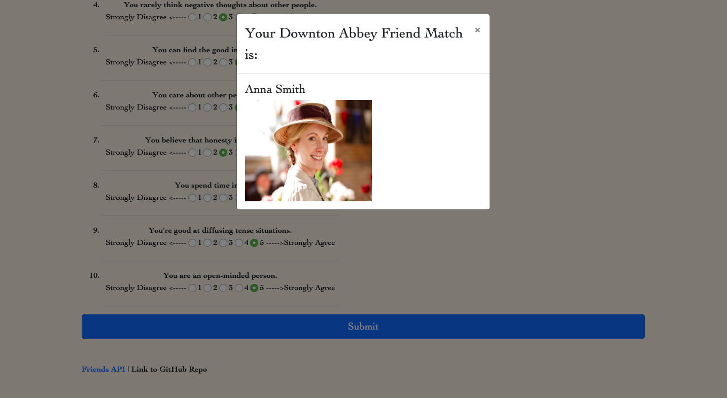 Downton Abbey Friend Finder